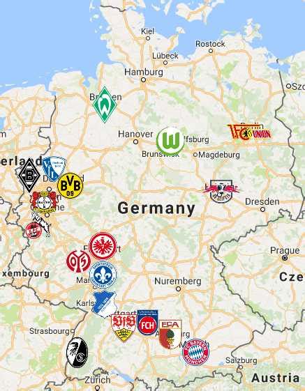 bundesliga map of germany