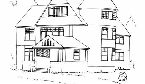 Bungalow House Black and White Clipart Gree SVG File | Black house