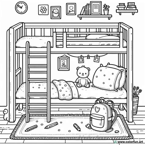 Bunk Bed Coloring Page