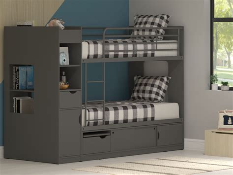 Bunk Bed With Storage Grey
