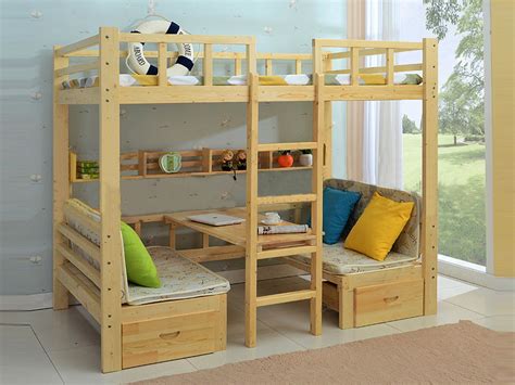 Oak Wood White Bunk Bed With Study Table, For Home, ID 23258066591