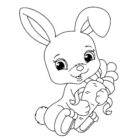 bunny rabbit colouring in pictures