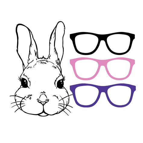 bunny with glasses svg