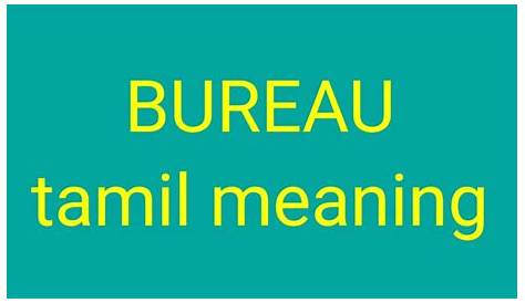 Bureau Meaning In Tamil Employment PLOYMENT