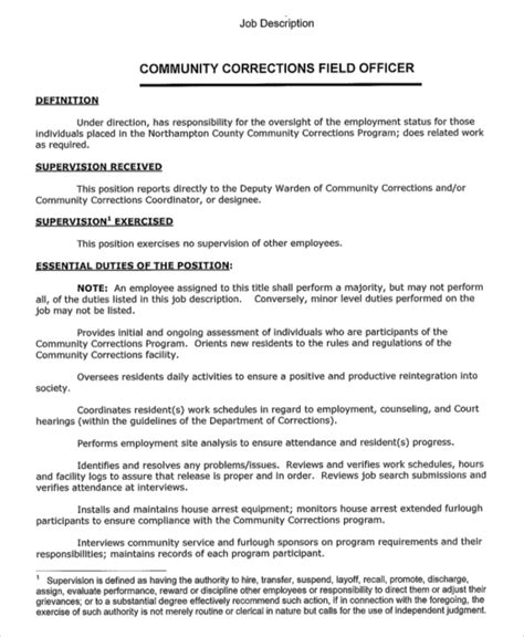 bureau of prisons job description
