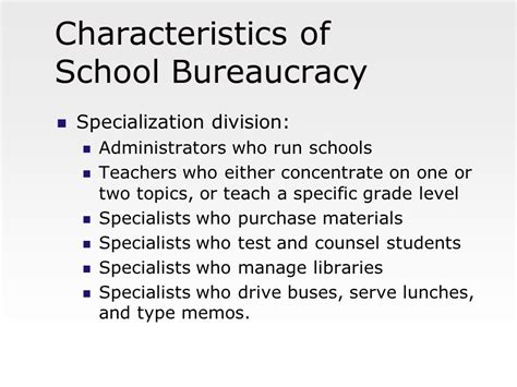 bureaucracy examples in school