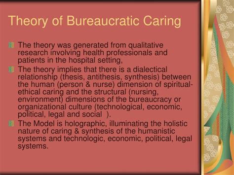 bureaucratic theory of caring
