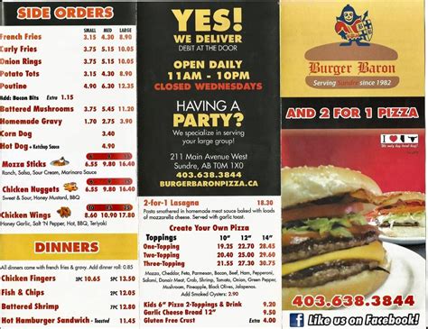 burger baron menu
