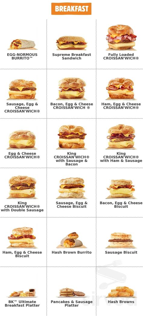 burger king breakfast menu canada