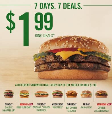 burger king daily deals