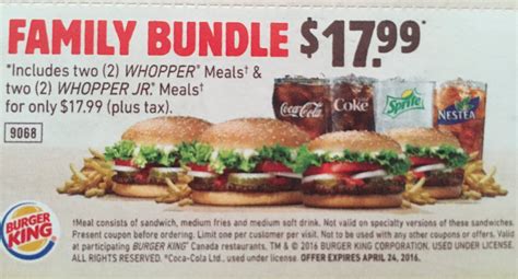 burger king family meal coupons