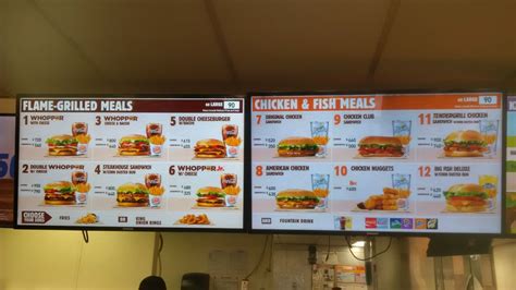 burger king menu board jamaica
