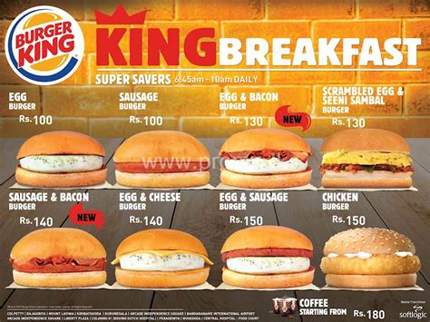 burger king menu breakfast deals