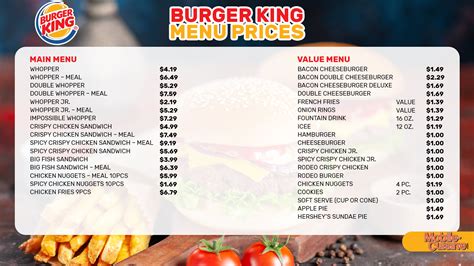 burger king menu prices in california