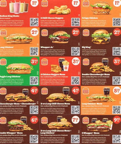 burger king menu prijzen