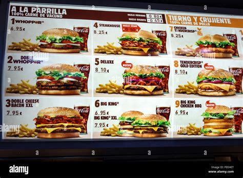 Burger King Menu Spain