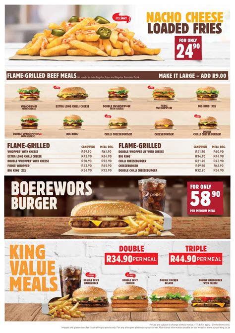 burger king menus and prices