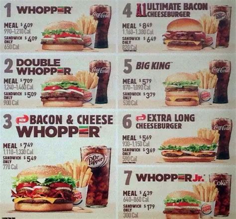 burger king near me menu with prices