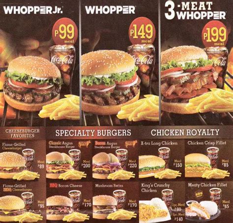burger king ph menu 2023