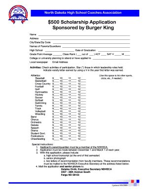 burger king scholarship application 2017