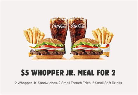 burger king specials 2 for $5 whopper