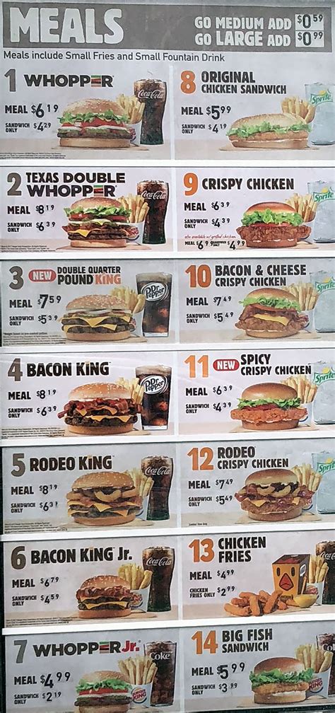 burger king washington pa menu