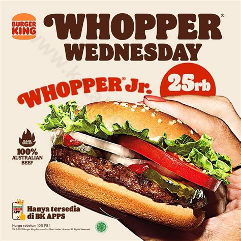 burger king whopper wednesday price