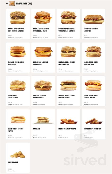Burger King Windsor Breakfast Menu