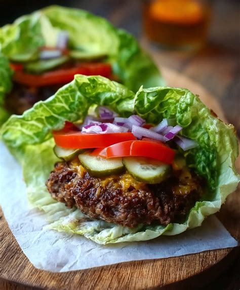 Burger On Lettuce Wrap