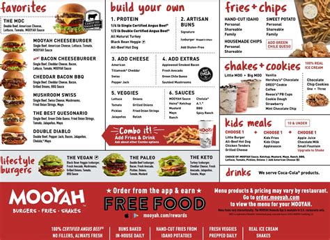 burgers shakes and fries menu
