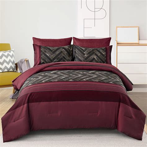 Burgundy Comforter Set Queen