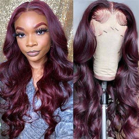 burgundy half wig