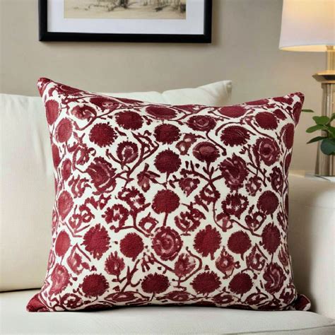 Burgundy Patterned Throw Pillows