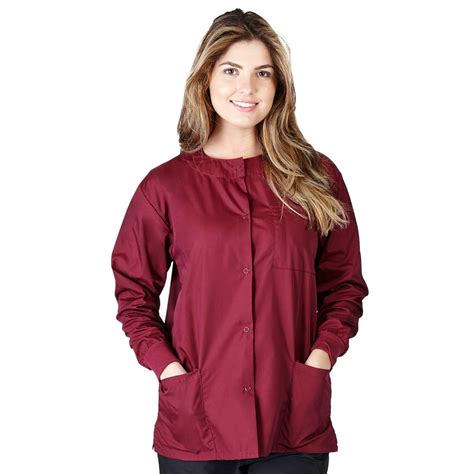 burgundy scrub jacket