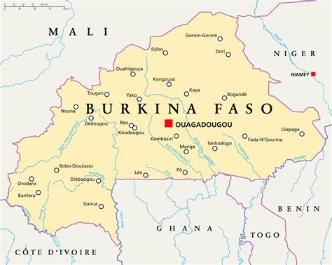 burkina faso on a map