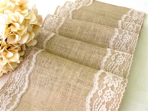 burlap runners with lace