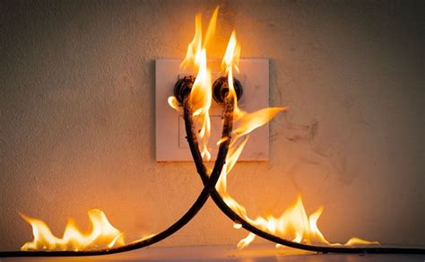 burning electrical outlet