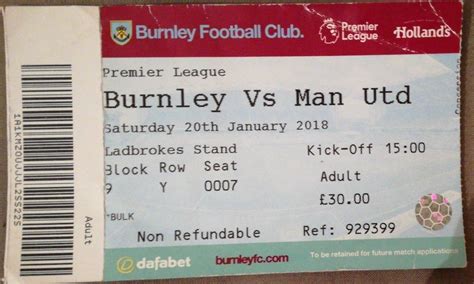 burnley vs man united tickets