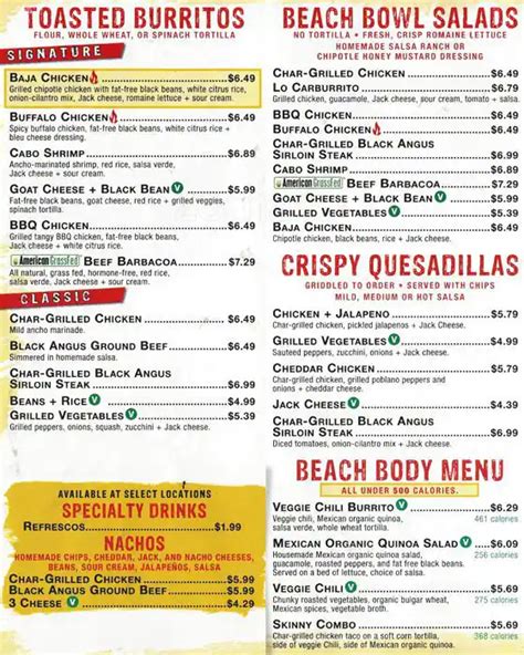 burrito beach breakfast menu