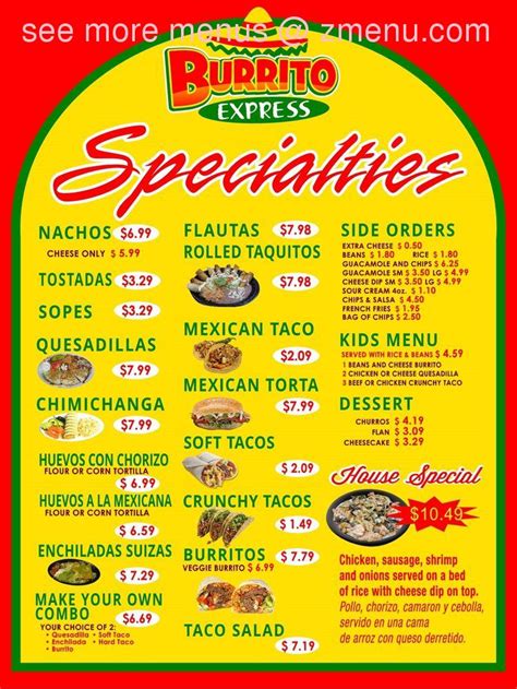 Burrito Express Branson Menu