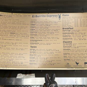 Burrito Express Taraval Menu
