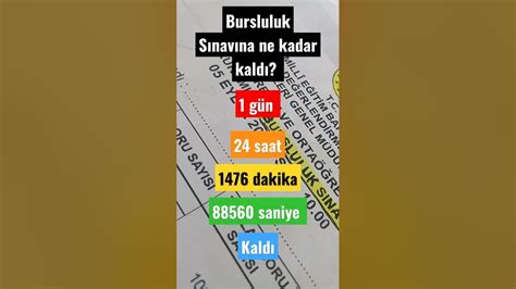 bursluluk sınavına ne kadar kaldı