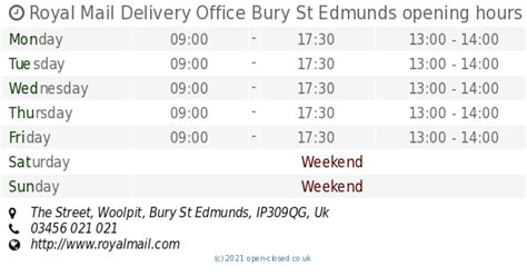 bury st edmunds sorting office opening times