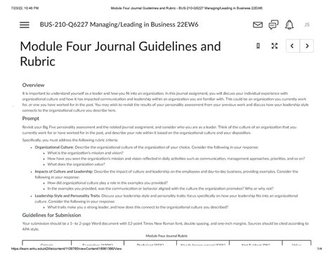 bus 210 module 4 journal