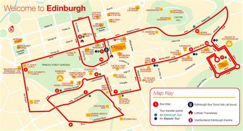 bus tour edinburgh map