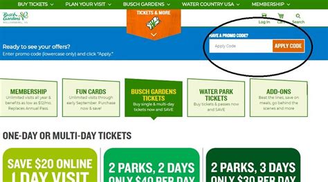 busch gardens promo codes