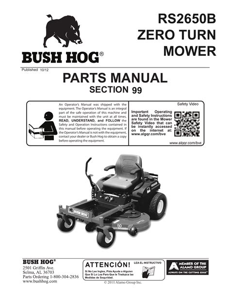 bush hog lawn mower parts lookup
