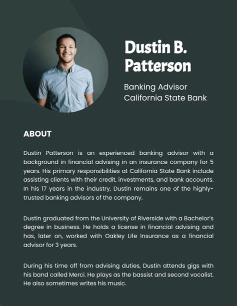 business biography template