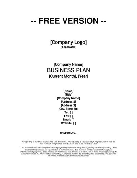 business plan template growthink