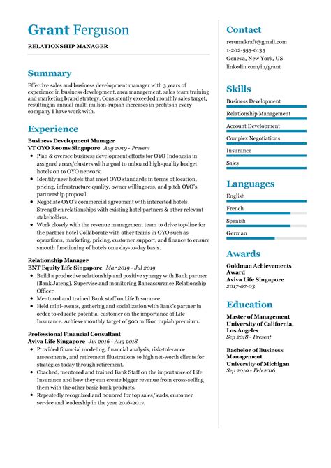Relationship Manager Resume Samples and Templates VisualCV